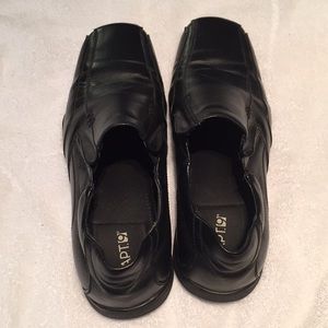 Men Black Leather Comfy Dress Shoe!